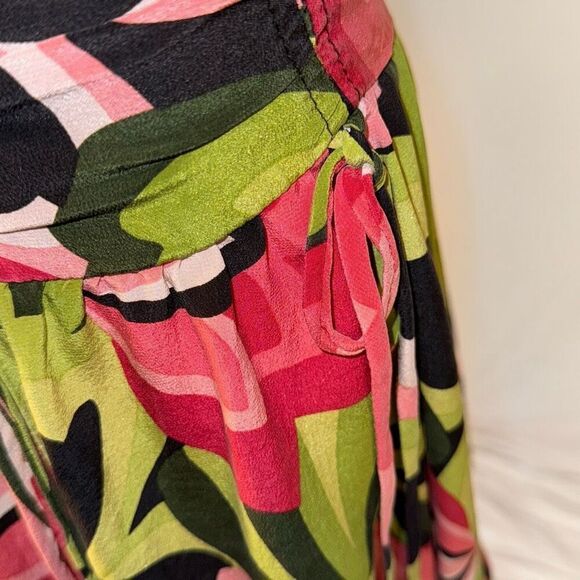 Vintage NANETTE LEPORE SILK Lotus Floral Corset Style Mini Skirt Size 4 - Picture 4 of 12